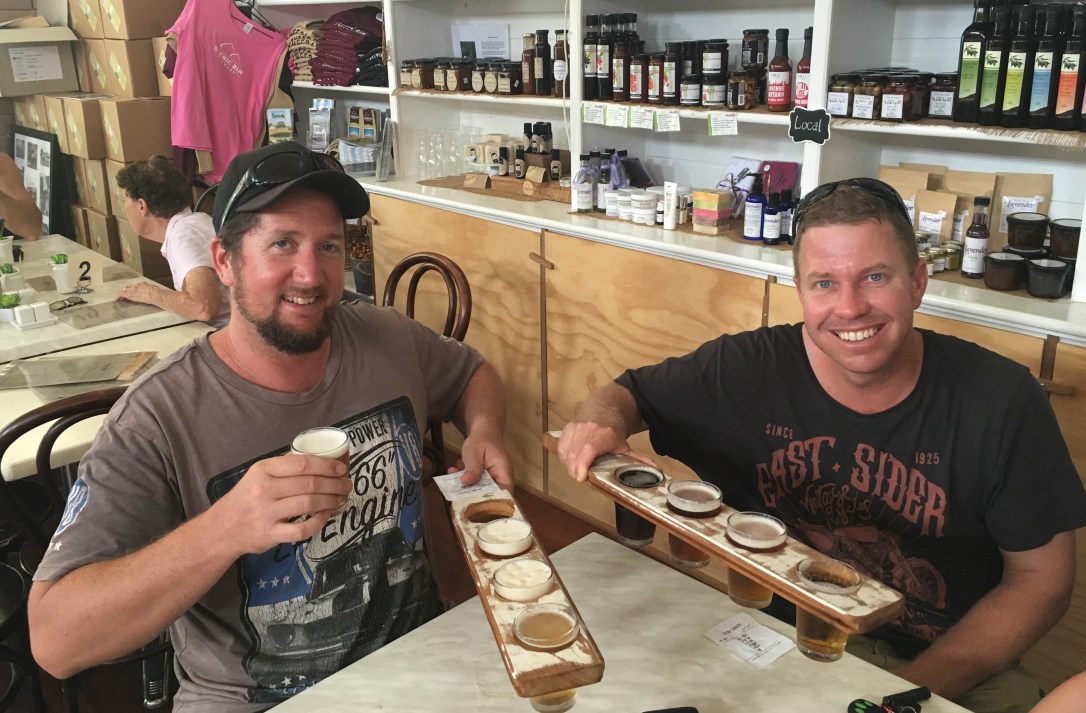 Andrew and David beer tasting