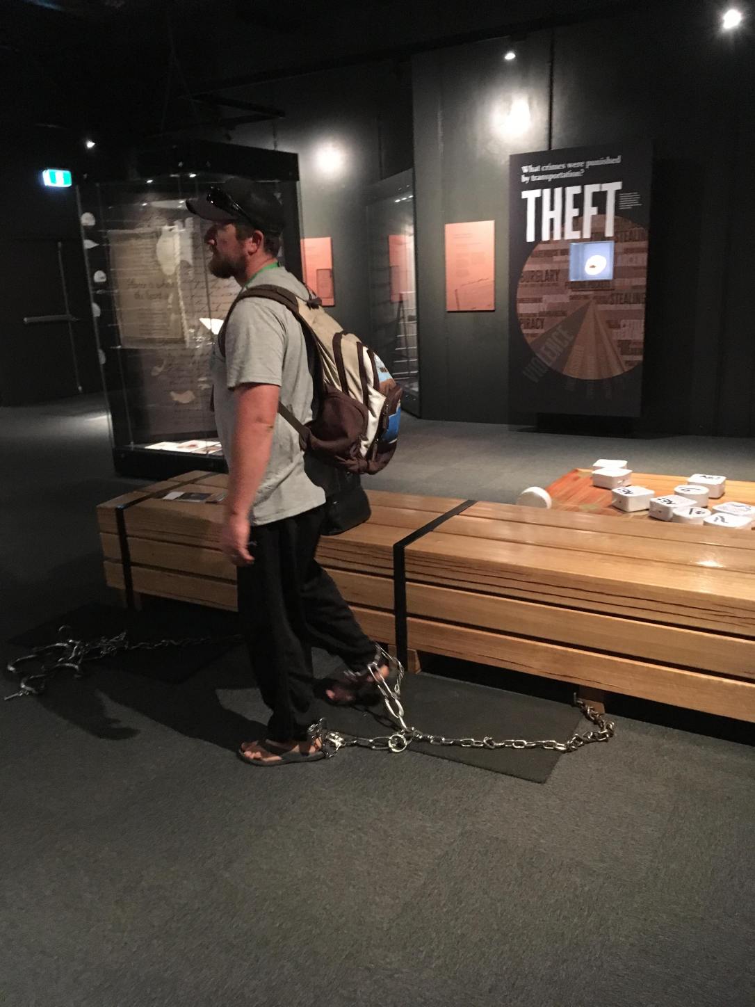 Andrew feeling what it was like to walk in chain